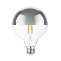 VK/05108/D/E/ST/W - Λάμπα Led, E27, 7W, 2700Κ, 650lm, Dimmable, σφαίρα, Filament, ασημί