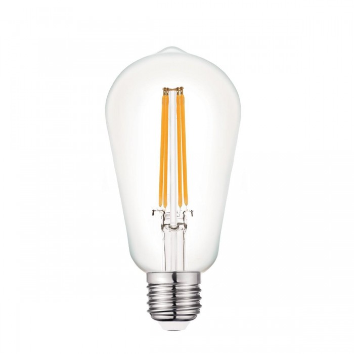 VK/05107/D/E/CL/W - Λάμπα Led, E27, 7W, 2700Κ, 806lm, ST64, Dimmable, Filament, διάφανη