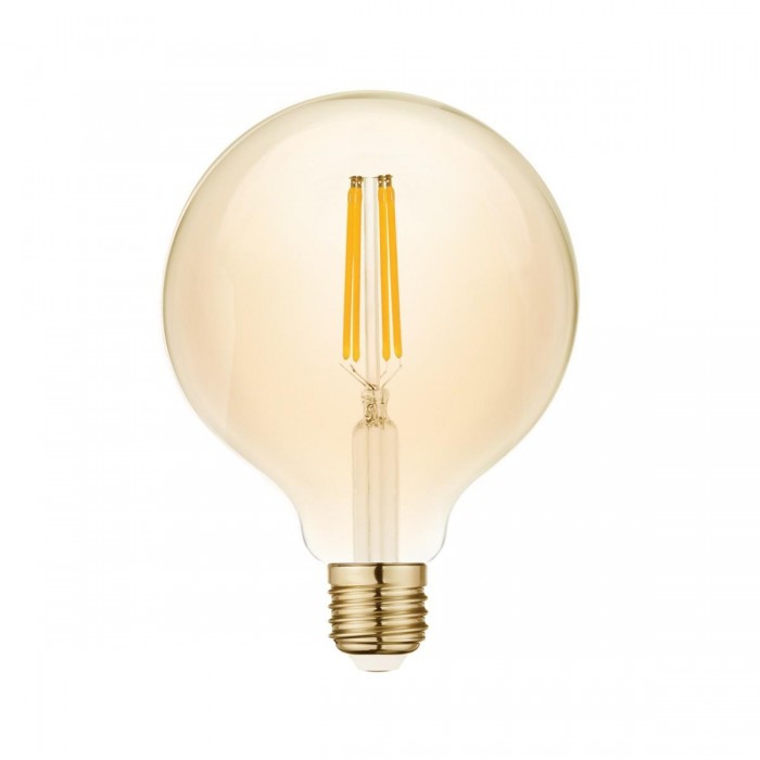 VK/05123/D/E/A/W - Λάμπα Led, E27, 7W, 2200Κ, 720lm, Dimmable, σφαίρα, Filament, κεχριμπάρι