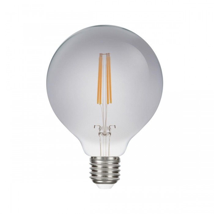 VK/05123/D/E/DG/W - Λάμπα Led, E27, 8W, 2700Κ, 200lm, Dimmable, σφαίρα, Filament, σκούρο γκρι