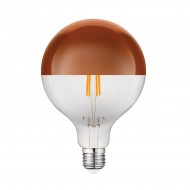 VK/05108/D/E/PCT/W - Λάμπα Led, E27, 7W, 2700Κ, 650lm, Dimmable, σφαίρα, Filament, ροζ χαλκός