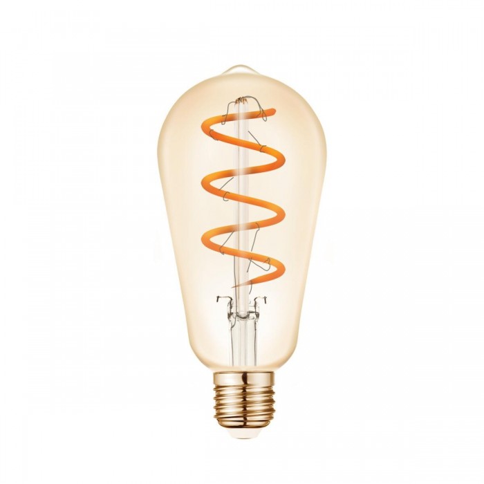 VK/05156/D/E/SP/A - Λάμπα Led, E27, 4.5W, 2200Κ, 330lm, Dimmable, με σπείρα, Filament, κεχριμπάρι VK/05156/D/E/SP/A - Λάμπα Led, E27, 4.5W, 2200Κ, 330lm, Dimmable, με σπείρα, Filament, κεχριμπάρι