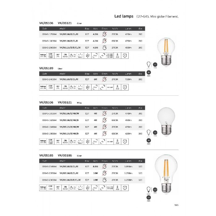 VK/05186/D/E/CL/W - Λάμπα Led, E27, 10W, 2700Κ, 1.250lm, Dimmable, Classic, Filament, διάφανη VK/05186/D/E/CL/W - Λάμπα Led, E27, 10W, 2700Κ, 1.250lm, Dimmable, Classic, Filament, διάφανη