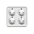 VK/10046 - Εξωτερική πρίζα τοίχου τετραπλή σούκο, λευκή