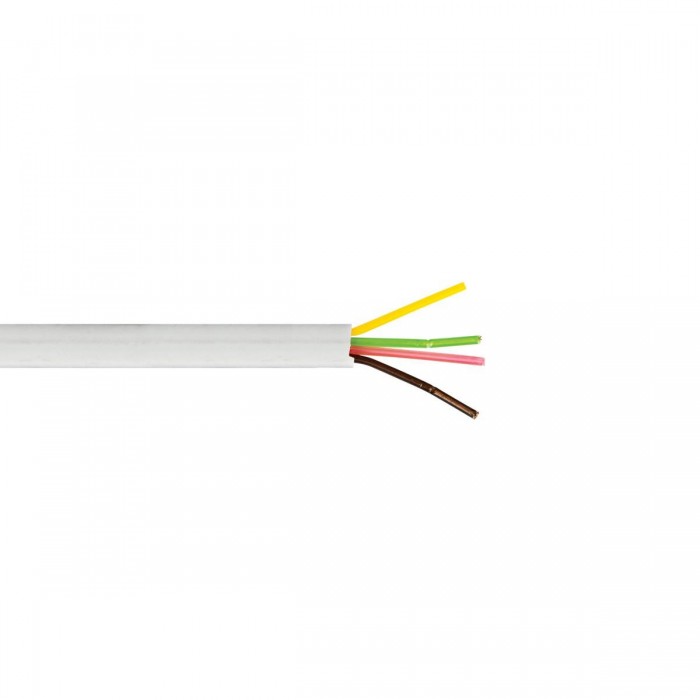 VK/FLAT/4C/W - Καλώδιο τηλεφώνου πλακέ, 4x7x0.12mm², λευκό 