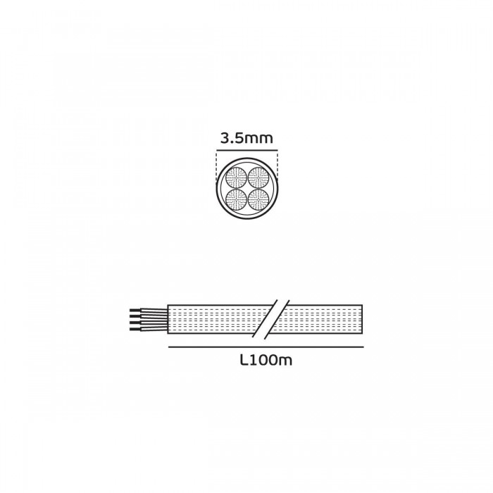 VK/ROUND/4C/B - Καλώδιο τηλεφώνου στρογγυλό, 4x7x0.12mm², μαύρο 