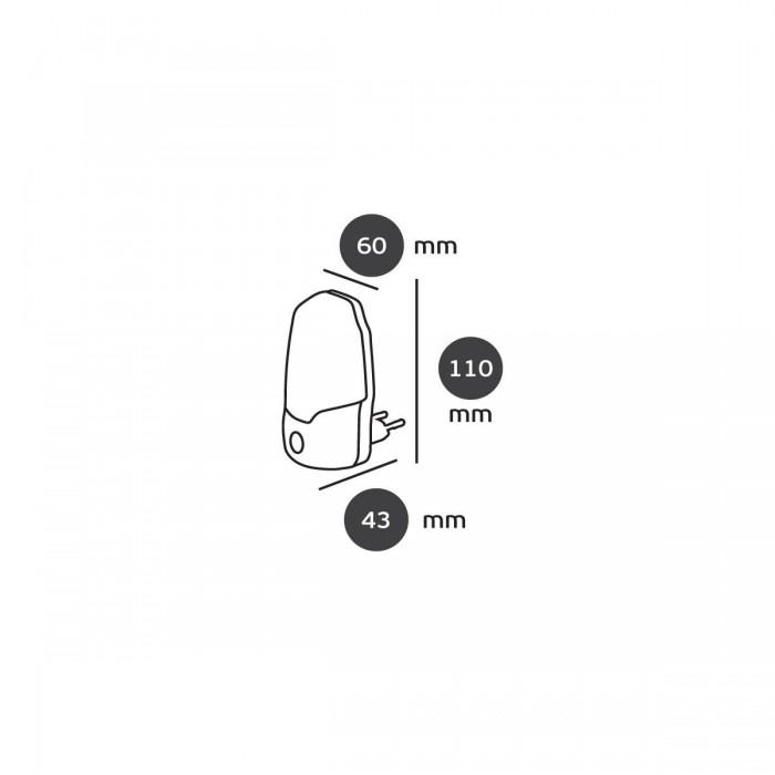 VK/XYD-572B - Φωτάκι νυχτός Led, 1W, ματ με φωτοκύτταρο