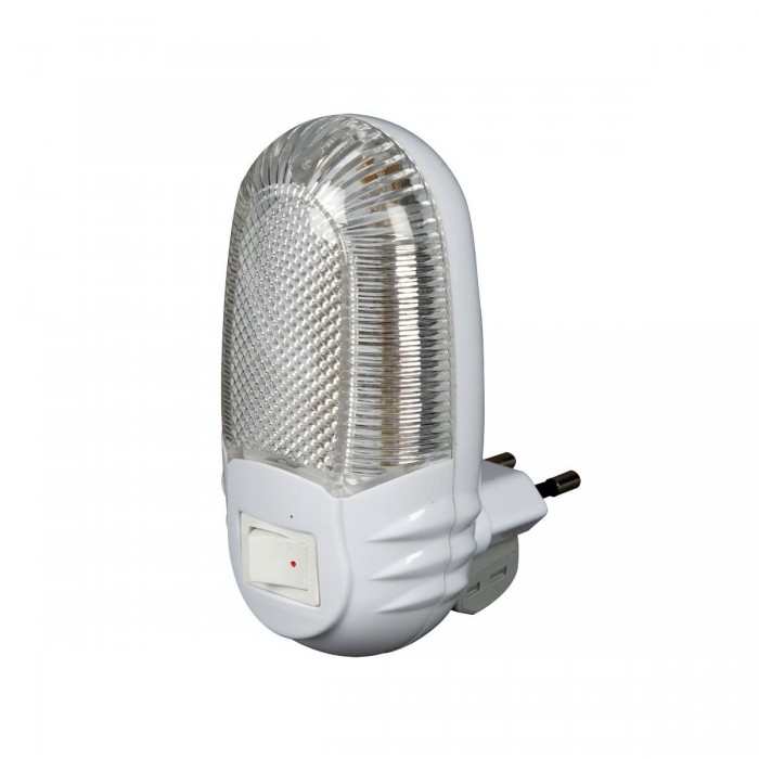 VK/XYD-579B - Φωτάκι νυχτός Led, 1W, διάφανο με φωτοκύτταρο + διακοπτάκι