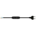 VK/V30/128/B - Καλώδιο 120cm+80cm με διακόπτη και φις διπολικό, μαύρο VK/V30/128/B - Καλώδιο 120cm+80cm με διακόπτη και φις διπολικό, μαύρο