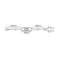 VK/V30/128/B - Καλώδιο 120cm+80cm με διακόπτη και φις διπολικό, μαύρο VK/V30/128/B - Καλώδιο 120cm+80cm με διακόπτη και φις διπολικό, μαύρο