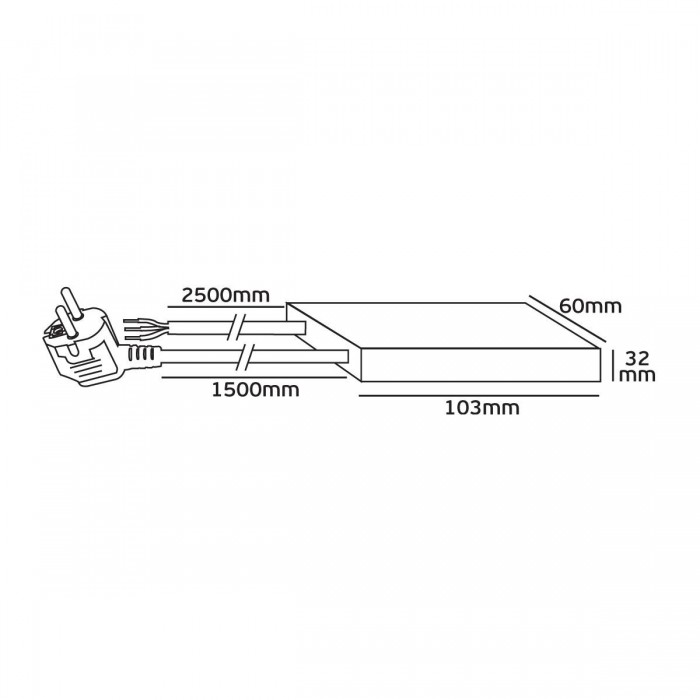 VK/DIM300/400/TR - Dimmer δαπέδου, 300W, με καλώδιο, διάφανο 