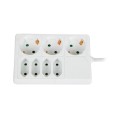 VK/10069 - Πολύπριζο ορθογώνιο 3Σ+4Δ χωρίς διακόπτη, με καλώδιο με φις σούκο