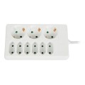 VK/10014 - Πολύπριζο ορθογώνιο 3Σ+6Δ χωρίς διακόπτη, με καλώδιο με φις σούκο
