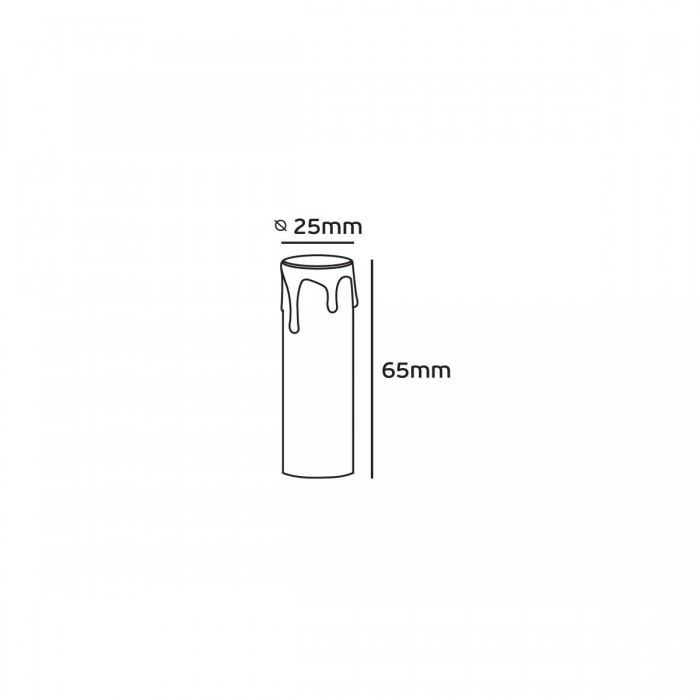 VK/WHITE/65  - Κερί θερμοπλαστικό, Ε14, 6,5cm, λευκό