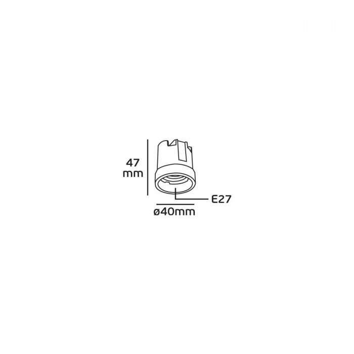 VK/519/E27 - Ντουί πορσελάνης, E27, χωρίς λαμάκι