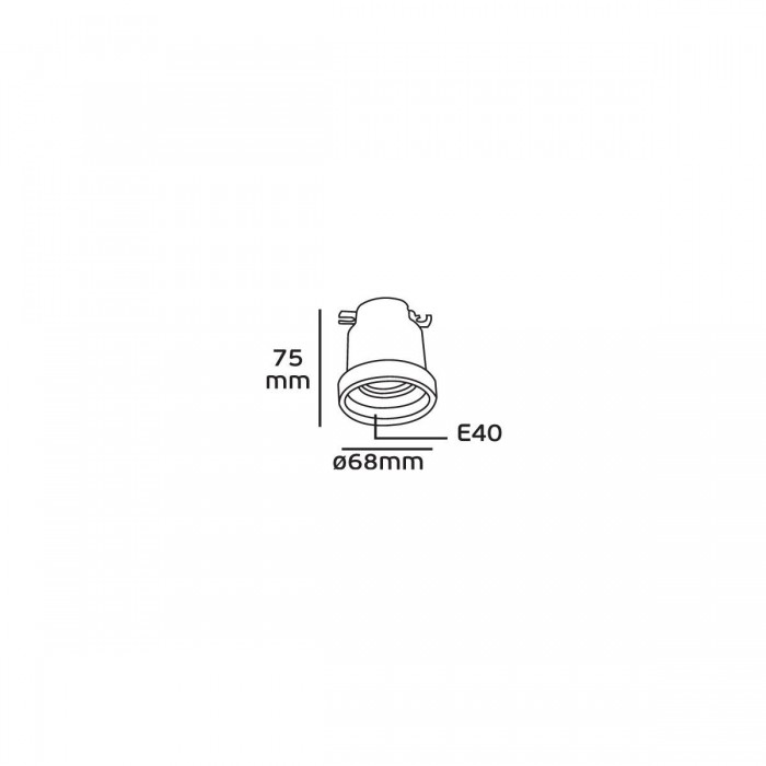 VK/401N/E40 - Ντουί πορσελάνης, E40, με λαμάκι καμπανάκι 
