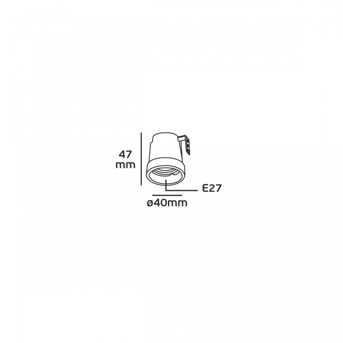 VK/519H/A-3/E27 - Ντουί πορσελάνης, E27, με γυριστό λαμάκι