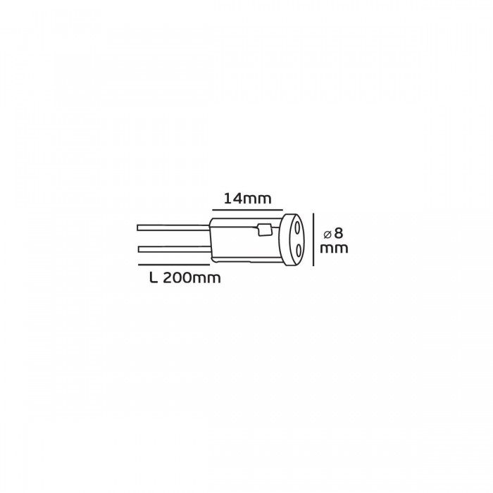 VK/A70/20/TR - Ντουί, G4 με καλώδιο 20cm, TEFLON