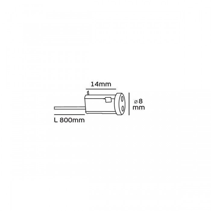 VK/A7T/80  - Ντουί, G4 με καλώδιο 80cm, TEFLON