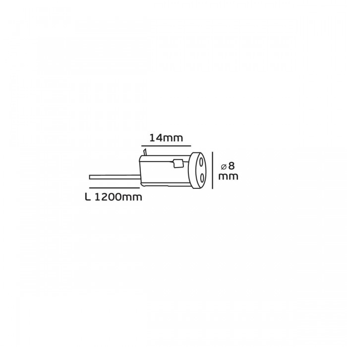VK/A7T/120 - Ντουί, G4 με καλώδιο 120cm, TEFLON