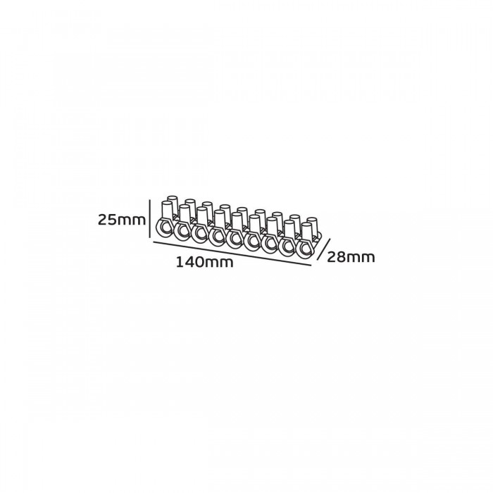 VK/B100/TR - Κλέμα πολυανθρακικού, 10 πόλων, 16Α/10mm²