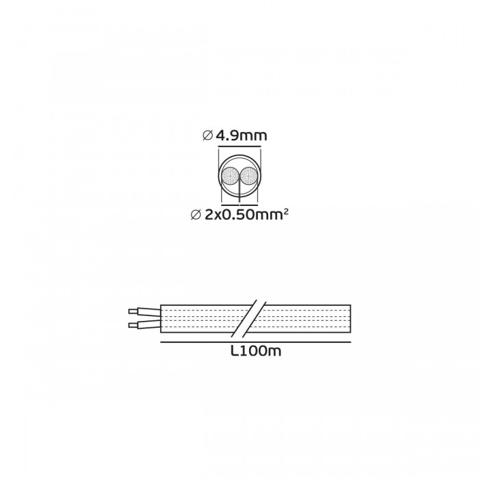 VK/H03VV-F/2X50/W  - Καλώδιο στρογγυλό, 2X0.50, λευκό