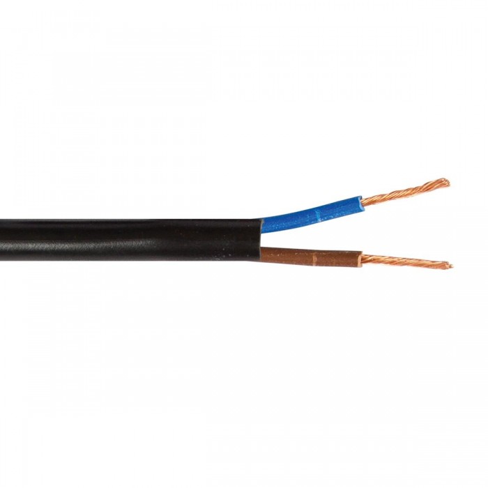 VK/H03VV-F/2X75/B - Καλώδιο στρογγυλό, 2X0.75, μαύρο
