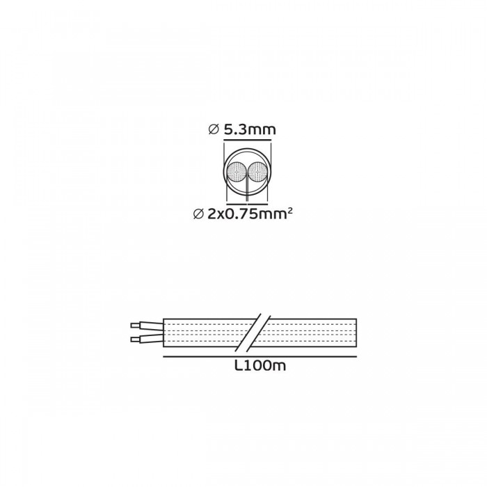 VK/H03VV-F/2X75/G  - Καλώδιο στρογγυλό, 2X0.75, γκρι