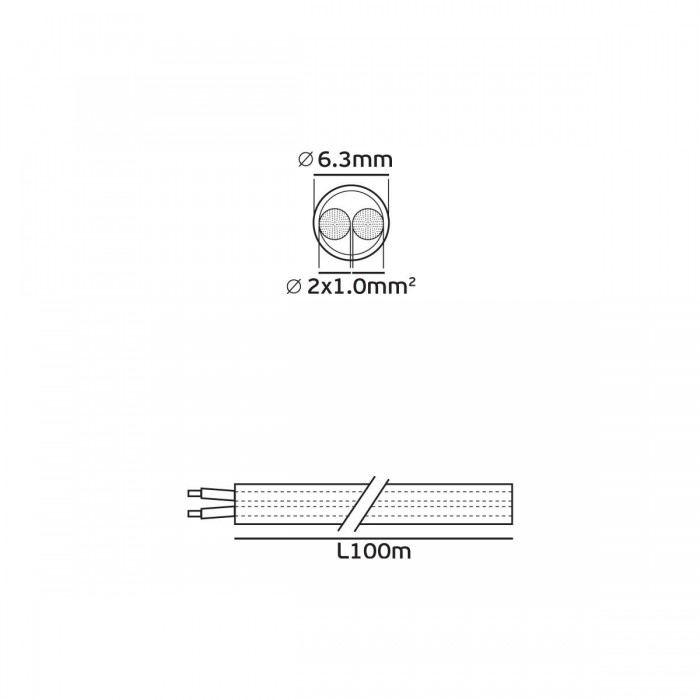 VK/H03VV-F/2X1.0/W  - Καλώδιο στρογγυλό, 2X1.0, λευκό