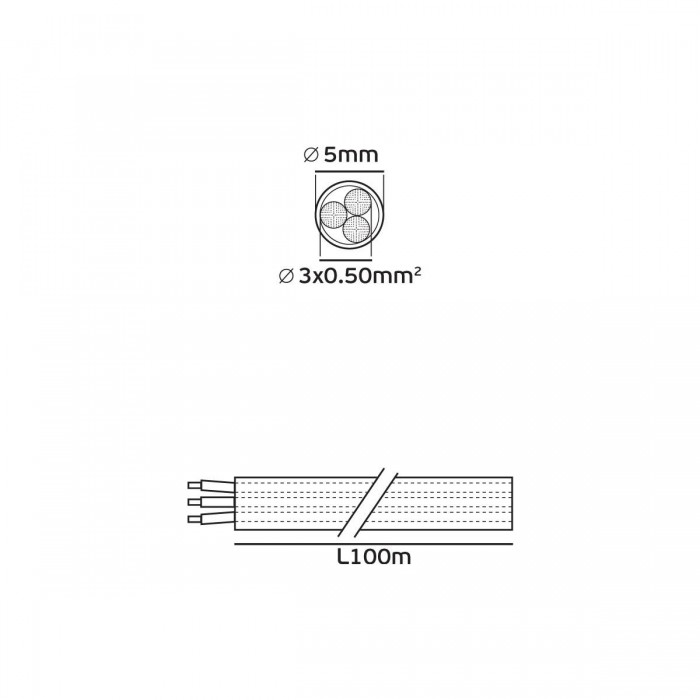 VK/H03VV-F/3X50/BR  - Καλώδιο στρογγυλό, 3X0.50, καφέ