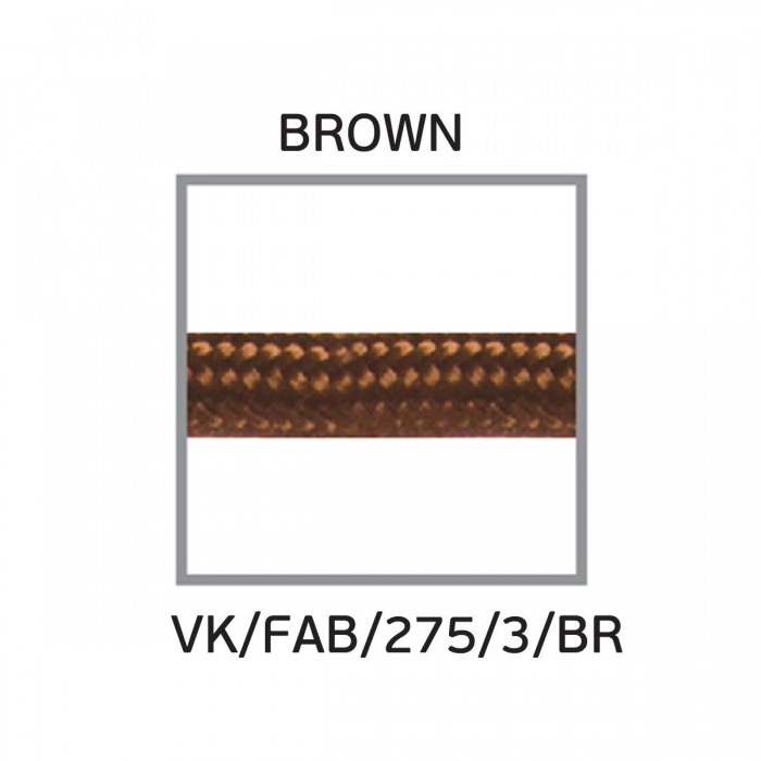 VK/FAB/275/3/BR - Καλώδιο υφασμάτινο, στρογγυλό, 2Χ0.75mm, 3m, καφέ 