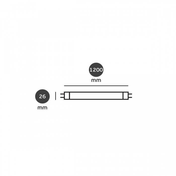 VK/05057/120/P - Λάμπα Led, PINK, G13/T8, 18W, 1350lm, 200°, CRI>80, ø2.6x120cm