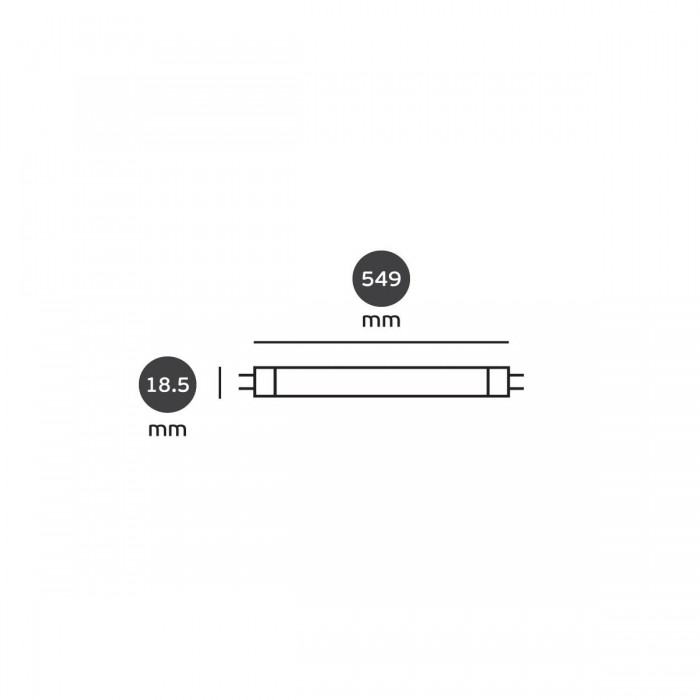 VK/05143/60/C/GL - Λάμπα Led, G5/T5, 8W, 4000K, 800lm, 220°, CRI>80, ø18.5x54.9cm