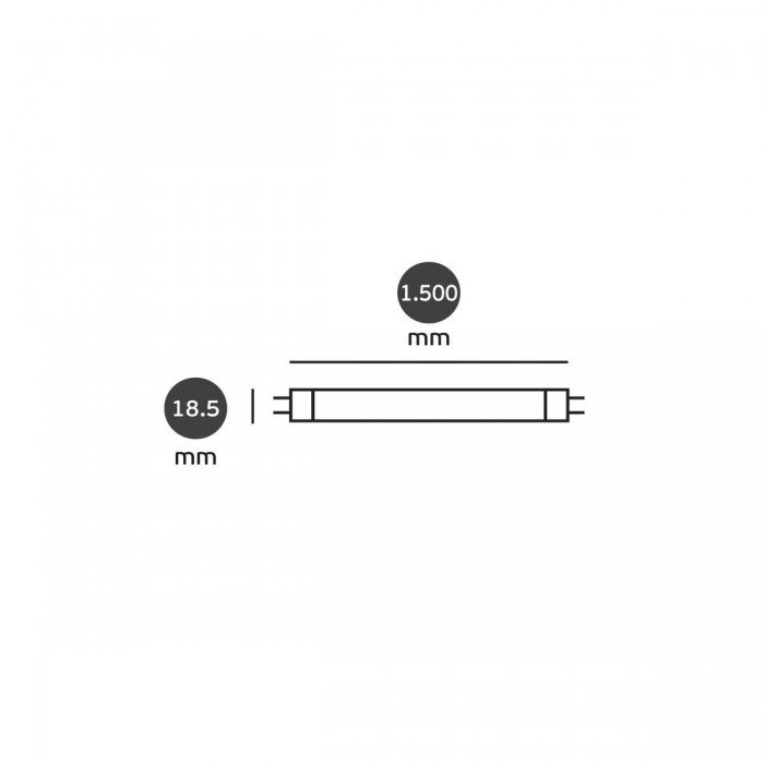 VK/05183/150/C/GL - Λάμπα Led, G5/T5, 20W, 4000K, 2050lm, 180°, CRI>80, ø18.5x150cm