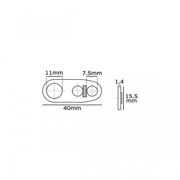 VK/5228/1/5 - Ανάρτηση με 3 τρύπες ø11mm+2x7.5mm, λευκή