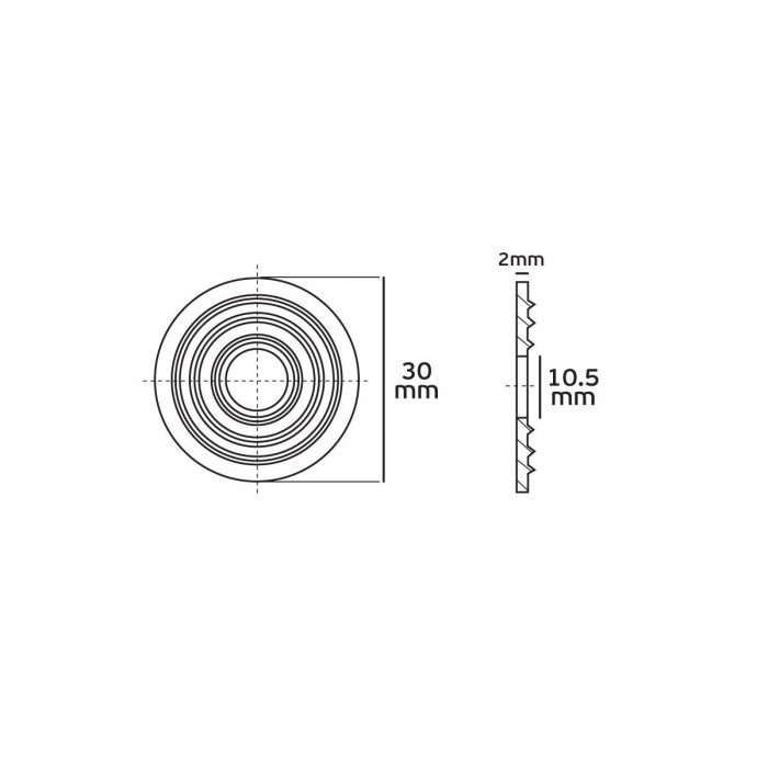 VK/PW30M - Ροδέλα, διάφανη D3.0 H0.2cm d1.05