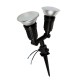 VK/01043/B - Σπότ κήπου μπηχτό με καρφί, 2xΕ27, MAX 2x12W, IP44, μαύρο + γείωση 