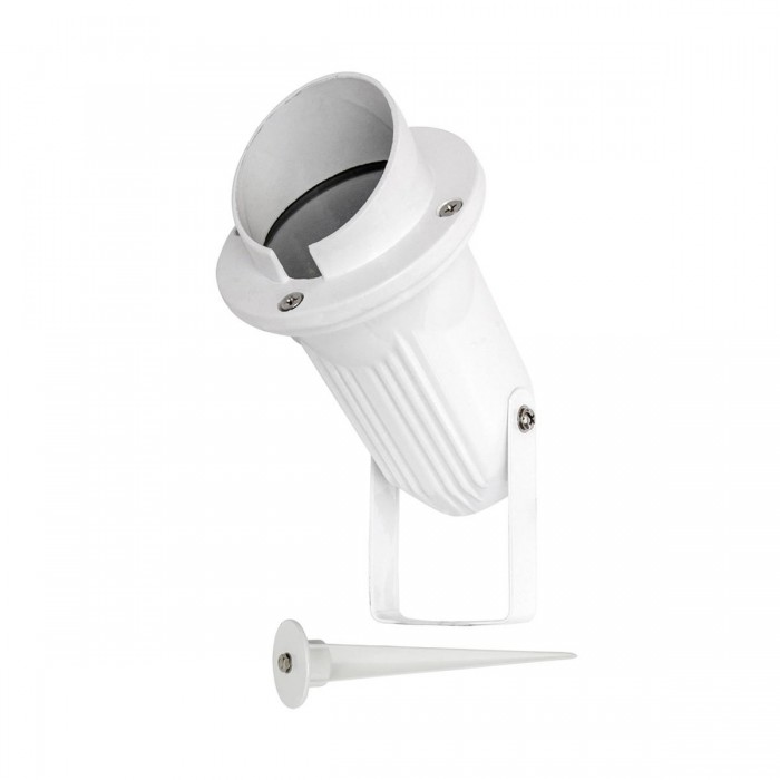 VK/01040S/W - Σπότ κήπου μπηχτό με καρφί, GU10, MAX 35W, IP65, με κάλυμα, λευκό + γείωση VK/01040S/W - Σπότ κήπου μπηχτό με καρφί, GU10, MAX 35W, IP65, με κάλυμα, λευκό + γείωση