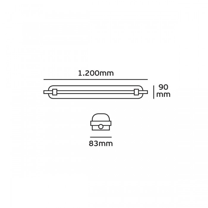 VK/04069/136 - Case IP65 for fluorescent Led lamp, 1xT8 1200mm 