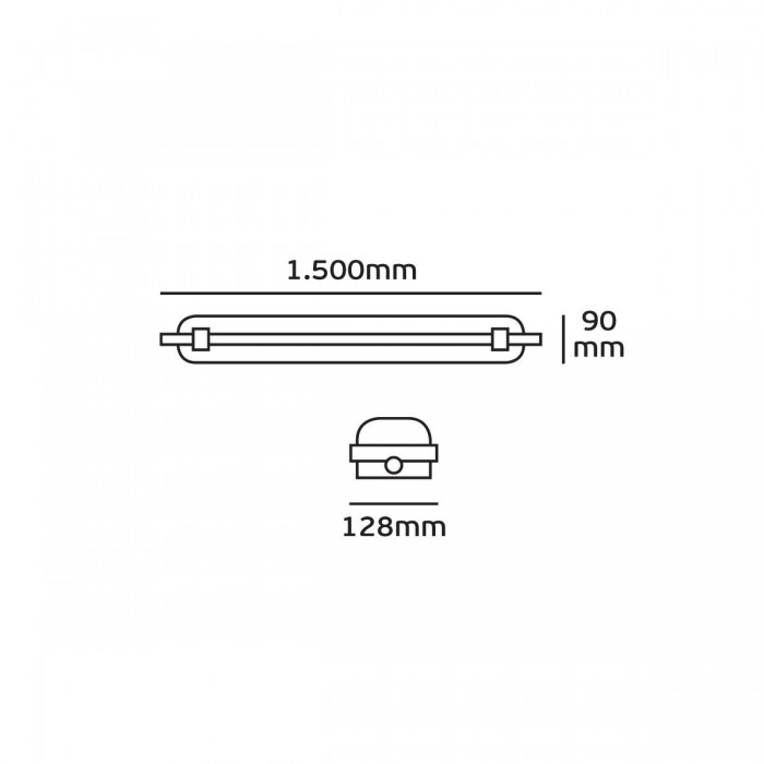 VK/04070/258 - Σκαφάκι IP65 για λάμπα φθορίου Led, 2xT8, 1500mm 