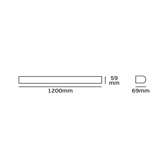 WT060C LED36S - Γραμμικό φωτιστικό, 30W, 6500K, 3600lm