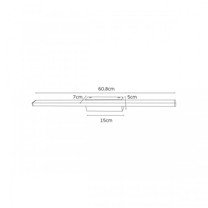 VK/04555/B/W/60 - Φωτιστικό Μπάνιου LED, μαύρο. 3000K. 12W. 1320lm. CRI>80. IP20