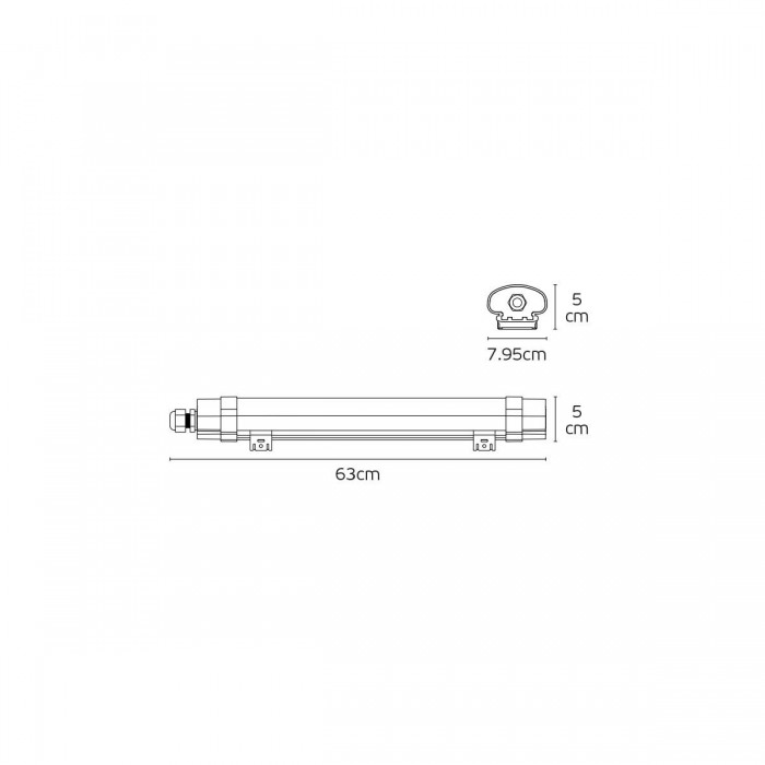 VK/02237/C - Αδιάβροχο γραμμικό φωτιστικό LED, 175-265V, 18W, 1800lm, 4000K, 220°, CRI>80, IP65, 63x7.95x5cm, λευκό VK/02237/C - Αδιάβροχο γραμμικό φωτιστικό LED, 175-265V, 18W, 1800lm, 4000K, 220°, CRI>80, IP65, 63x7.95x5cm, λευκό
