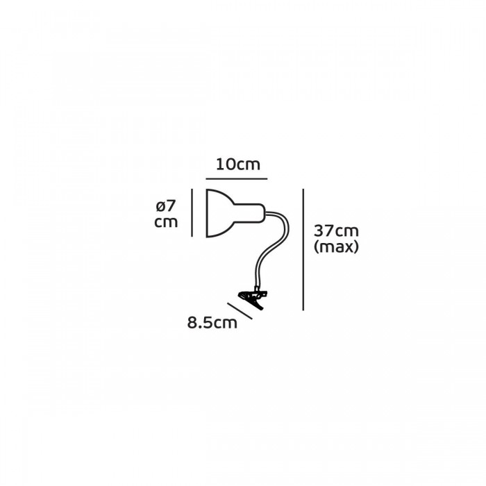 VK/04237/Β/D - Φωτιστικό γραφείου LED, 5V1Α, 5W, 5000K, 280lm, CRI>80, IP20, ø7x37cm, μαύρο