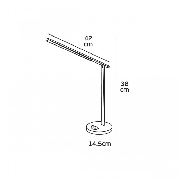 VK/04238/B/WCD - Φωτιστικό γραφείου LED, 220-240V, 7W, 3000-6000K, 650lm, CRI>80, IP20, 42x38cm, ντιμαριζόμενο, μαύρο