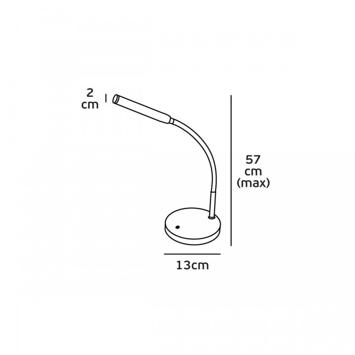 VK/04240/W/D - Φωτιστικό γραφείου LED, 220-240V, 4W, 5000K, 350lm, CRI>80, IP20, ø13x57cm, ντιμαριζόμενο, λευκό