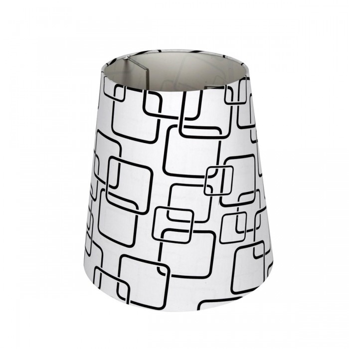 VK/AB/2/10 - Υφασμάτινο καπέλο, 105x145x150mm, στρογγυλό, σχέδιο ABSTRACT WHITE, E14/E27, MAX 35/42W