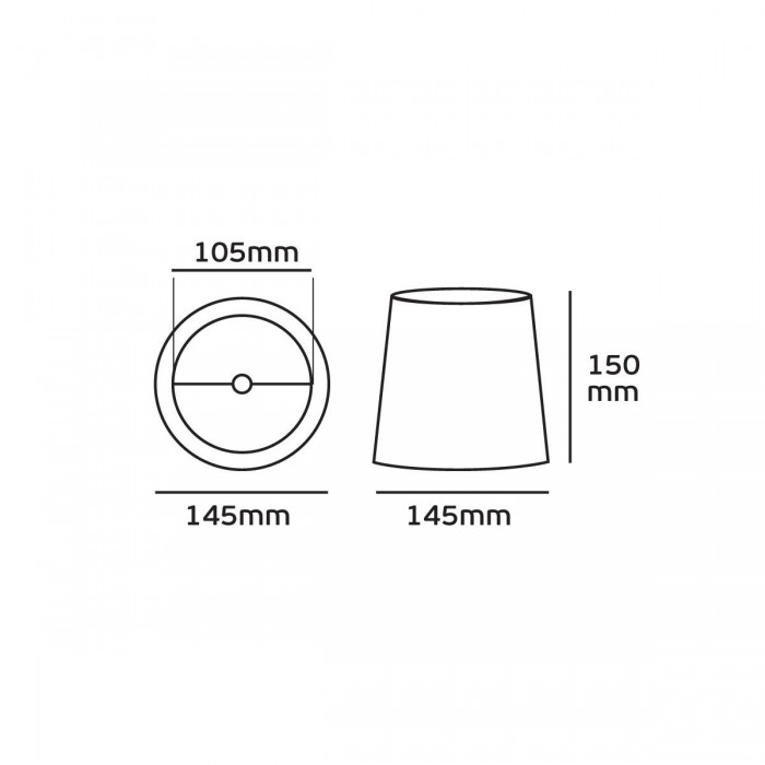 VK/AB/2/10 - Υφασμάτινο καπέλο, 105x145x150mm, στρογγυλό, σχέδιο ABSTRACT WHITE, E14/E27, MAX 35/42W