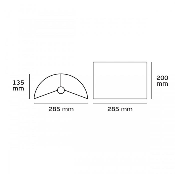 VK/E27/E14/C28/B - Υφασμάτινο καπέλο, 135x285x200mm, ημικύκλιο, μαύρο, E14/E27, MAX 35/42W VK/E27/E14/C28/B - Υφασμάτινο καπέλο, 135x285x200mm, ημικύκλιο, μαύρο, E14/E27, MAX 35/42W