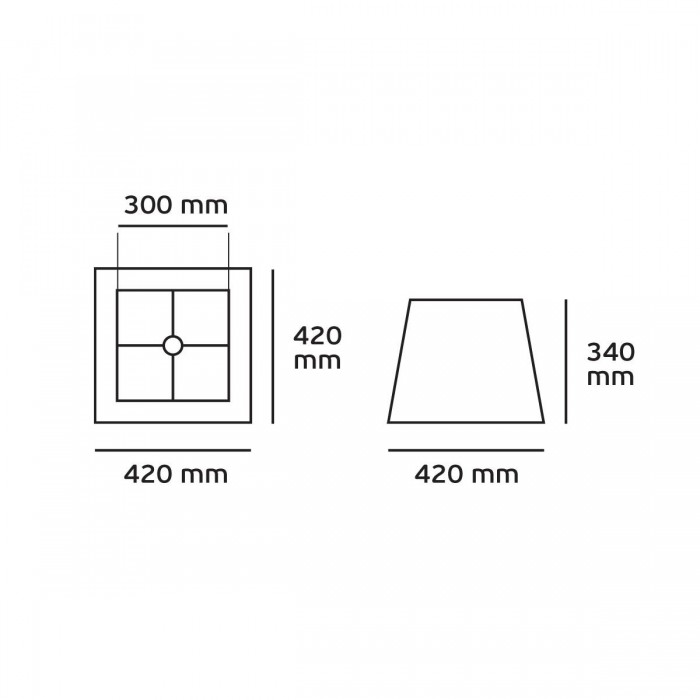 VK/E27/E14/SM42/B - Υφασμάτινο καπέλο, 300x420x340mm, τραπέζιο, μαύρο, E14/E27, MAX 35/42W VK/E27/E14/SM42/B - Υφασμάτινο καπέλο, 300x420x340mm, τραπέζιο, μαύρο, E14/E27, MAX 35/42W
